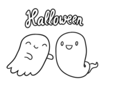 Disegno di Fantasmi di Halloween da colorare