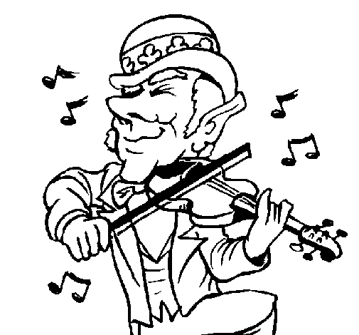 Disegno di Folletto che suona il violino da Colorare