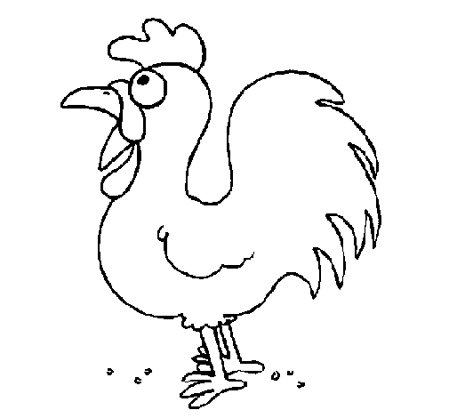 Disegno di Gallo della fattoria  da Colorare
