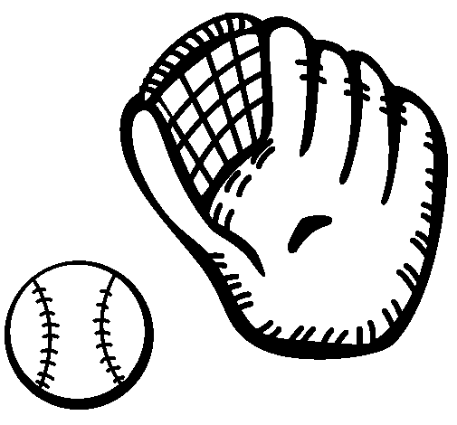 Disegno di Guanto da baseball e pallina da Colorare