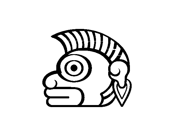 Disegno di I giorni Aztechi: scimmia Ozomatli da Colorare