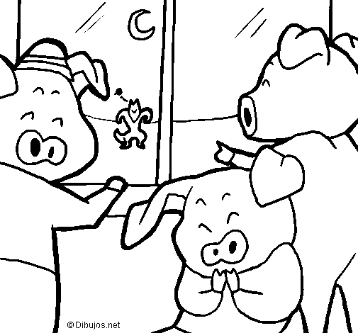 Disegno di I tre porcellini 13 da Colorare