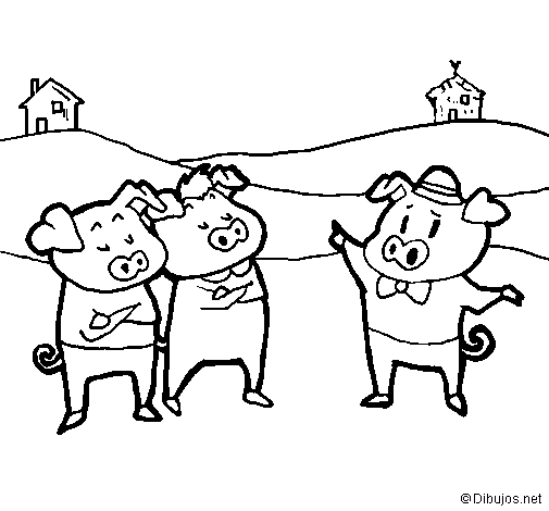 Disegno di I tre porcellini 5 da Colorare