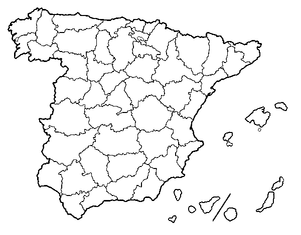 Disegno di Le province di Spagna da Colorare