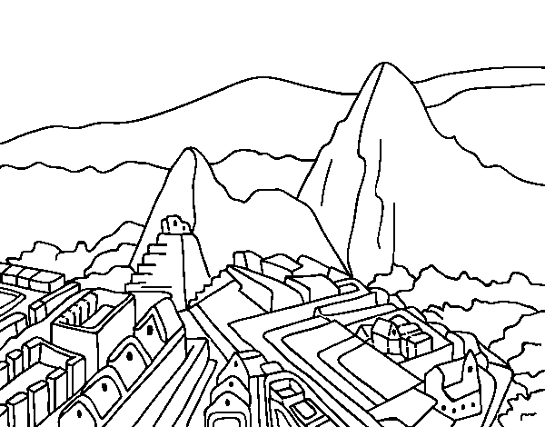 Disegno di Machu Picchu da Colorare