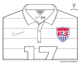 Disegno di Maglia dei mondiali di calcio 2014 degli Stati Uniti da colorare