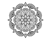 Disegno di Mandala fiore di primavera da colorare