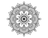 Disegno di Mandala flash florale da colorare