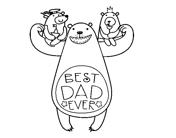 Disegno di Miglior papà del mondo da Colorare