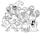 Disegno di Monstri di Halloween da colorare
