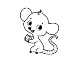 Disegno di Mouse del bambino da colorare