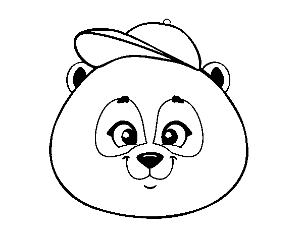 Disegno di Muso di orso panda con il berretto da Colorare