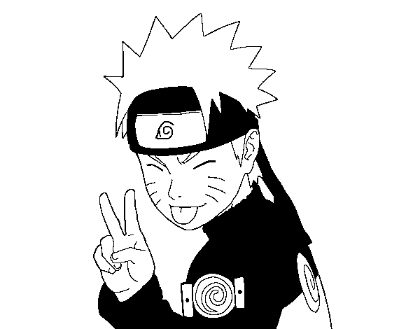 Disegno di Naruto tira fuori la lingua da Colorare
