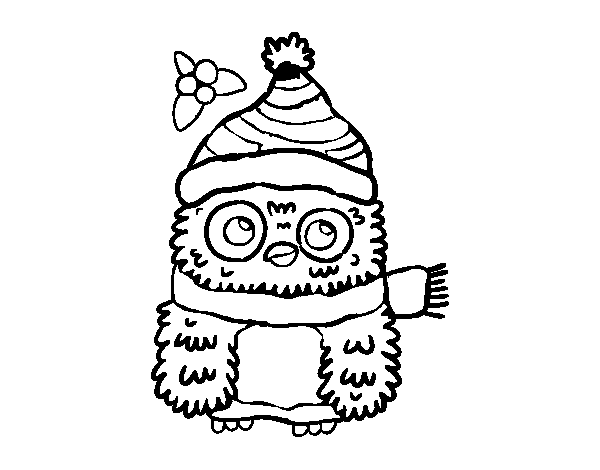Disegno di Natale Owl da Colorare