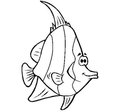 Disegno di Pesce tropicale  da Colorare