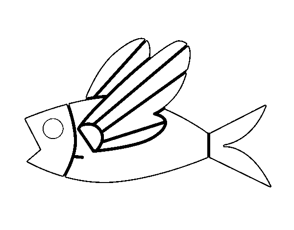 Disegno di Pesci volanti da Colorare