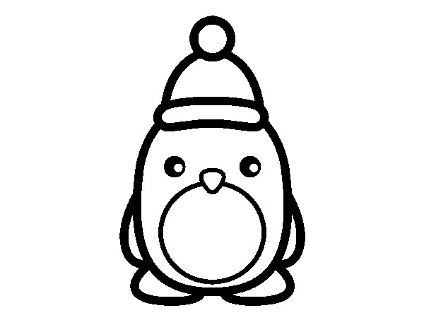 Disegno di Pinguino natalizia da Colorare