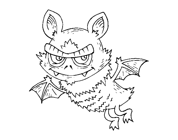 Disegno di Pipistrello di Halloween da Colorare
