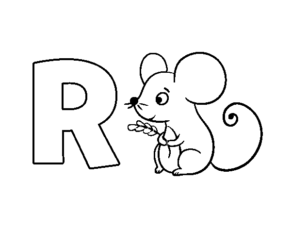 Disegno di R di Ratto da Colorare