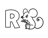 Disegno di R di Ratto da colorare