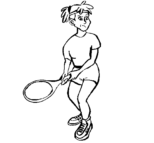 Disegno di Ragazza che gioca a tennis  da Colorare