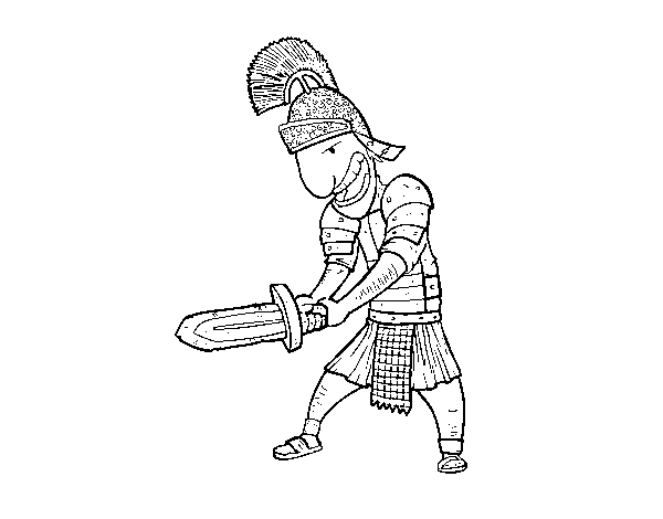 Disegno di Soldato romano con la spada da Colorare