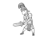 Disegno di Soldato romano con la spada da colorare