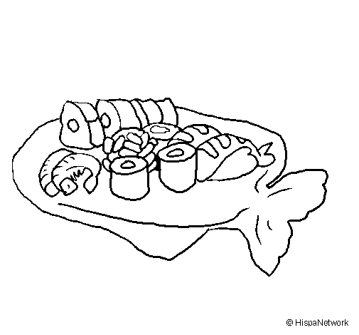 Disegno di Sushi da Colorare