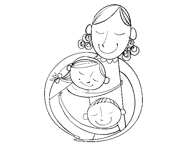 Disegno di Un abbraccio per una mamma da Colorare