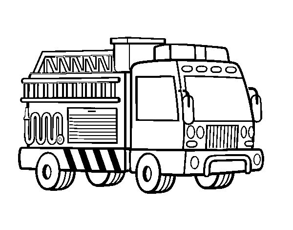 Disegno di Un camion dei pompieri da Colorare