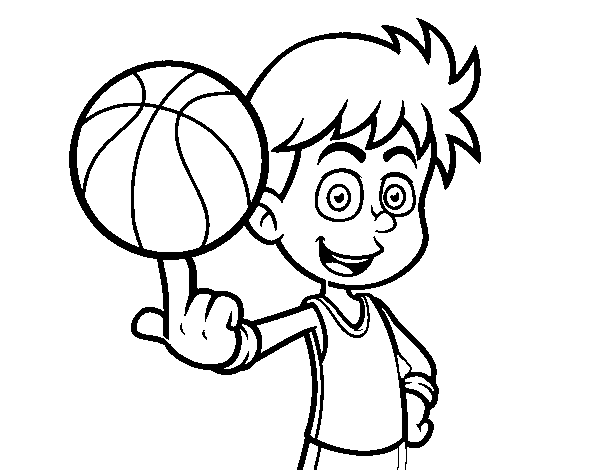 Disegno di Un giocatore di basket junior da Colorare