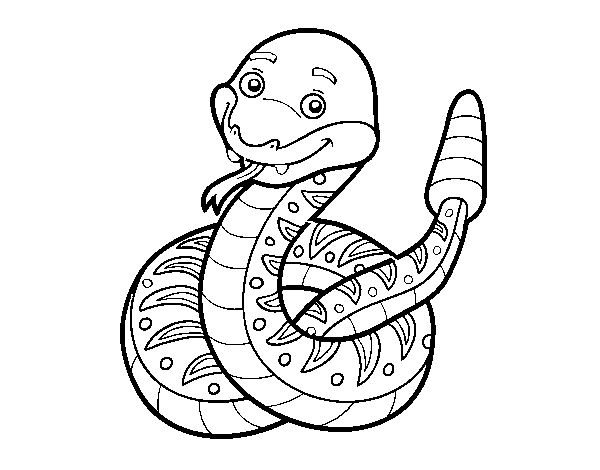 Disegno di Un serpente a sonaglio da Colorare