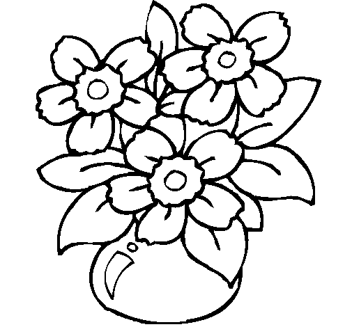 Disegno di Vaso di fiori  da Colorare