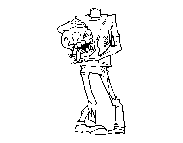 Disegno di Zombie senza testa da Colorare